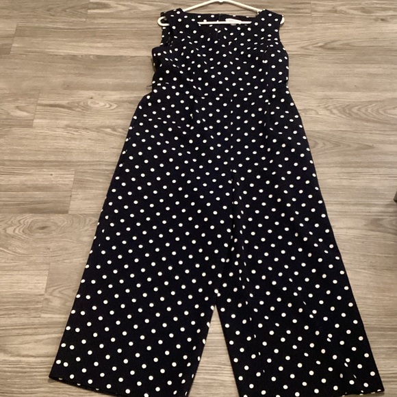 Calvin Klein Black and White Polka Dot Jumpsuit - Picture 3 of 8